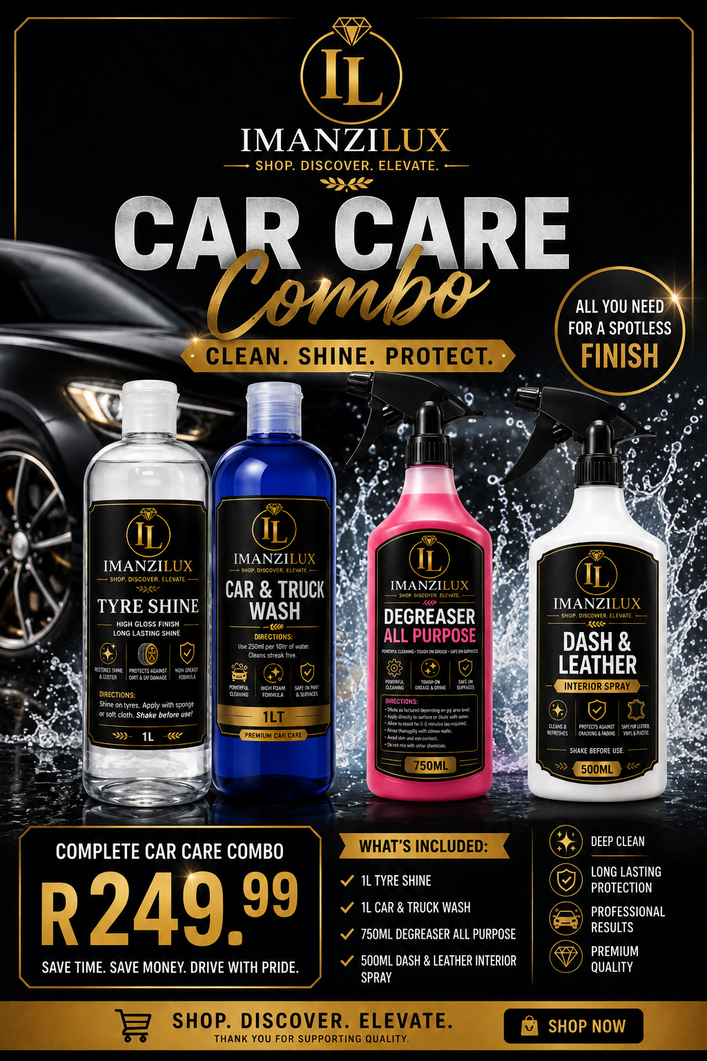 IMANZILUX Complete Car Care Combo