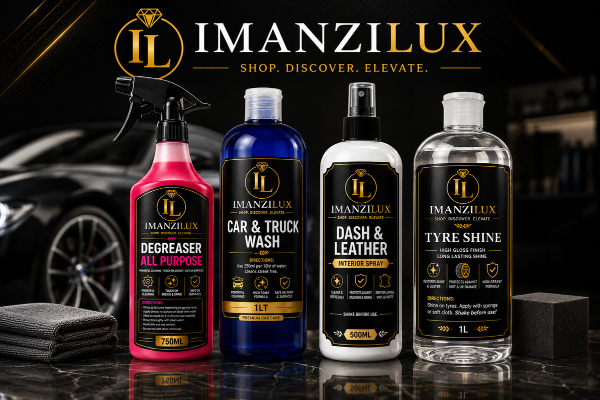 ✨ IMANZILUX Complete Car Care Kit  Clean. Shine. Protect. Elevate. 🚗✨  Premium car care for a showroom finish — inside & out.