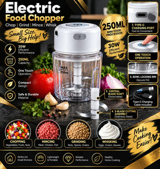 IMANZILUX 250ML Electric Mini Food Chopper